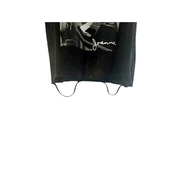 Lady Gaga - “Joanne” - Playing Piano - Black Distressed Cotton T-Shirt‎ Size L - Picture 2 of 7